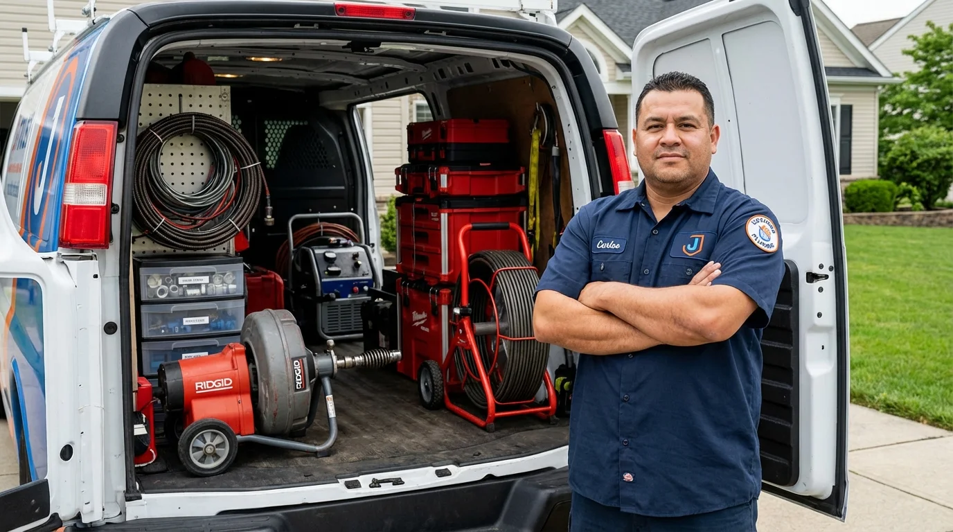 Professional drain cleaning equipment and Johns Plumbing LLC plumber in Dupree