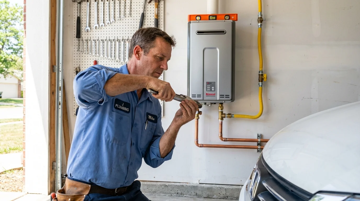 Tankless water heater installation by a Johns Plumbing LLC plumber in Dupree